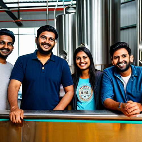 Home 14 **
"A group of friends in Delhi, India, at a modern microbrewery, enjoying pale ale. They are fully clothed in appropriate casual wear. The background shows brewing equipment and a relaxed atmosphere. Safe for work, family-friendly, professional photography, perfect anatomy, correct proportions, natural pose."
**