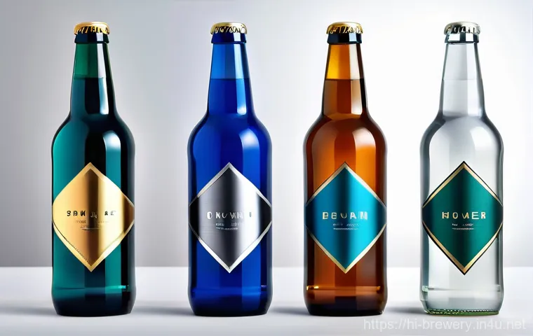 수제맥주와 라벨 디자인 - **Prompt:** A close-up shot of a craft beer bottle featuring an exquisitely detailed label. The labe...