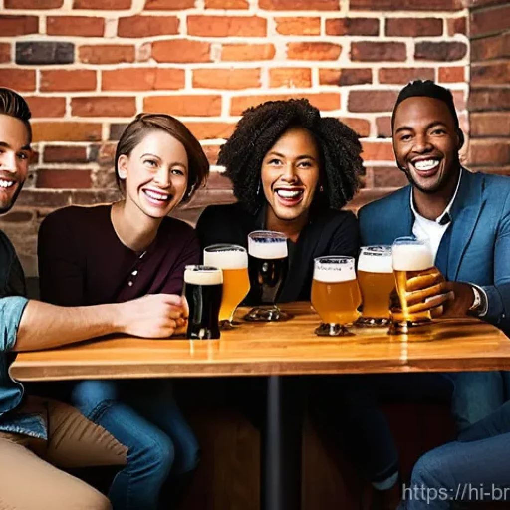수제맥주 스타트업 투자 유치 - **Prompt 1: Modern Craft Beer Experience**
A vibrant, realistic photograph of a diverse group of...