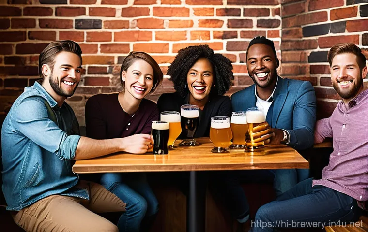 수제맥주 스타트업 투자 유치 - **Prompt 1: Modern Craft Beer Experience**
A vibrant, realistic photograph of a diverse group of...