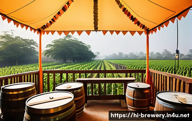 소규모 브루어리 마케팅 - A vibrant scene of a small craft brewery hosting a local food festival in India, with diverse attend...