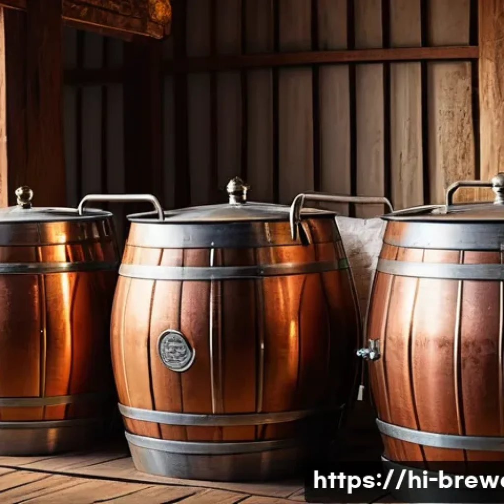 수제맥주와 물의 중요성 - A detailed close-up of a traditional Indian brewery setup focusing on the role of water in beer brew...