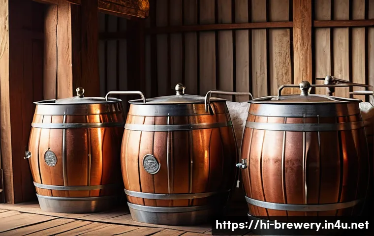수제맥주와 물의 중요성 - A detailed close-up of a traditional Indian brewery setup focusing on the role of water in beer brew...
