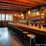 Home 19 수제맥주와 미식 여행 - A vibrant scene inside a cozy local craft beer house in a small Indian town, featuring rustic wooden...